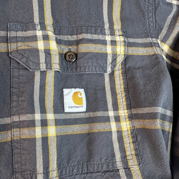 Carhartt Shirt Mens Large Loose Fit Midweight Chambray Long Sleeve Shirt TW4447M - Picture 3 of 8